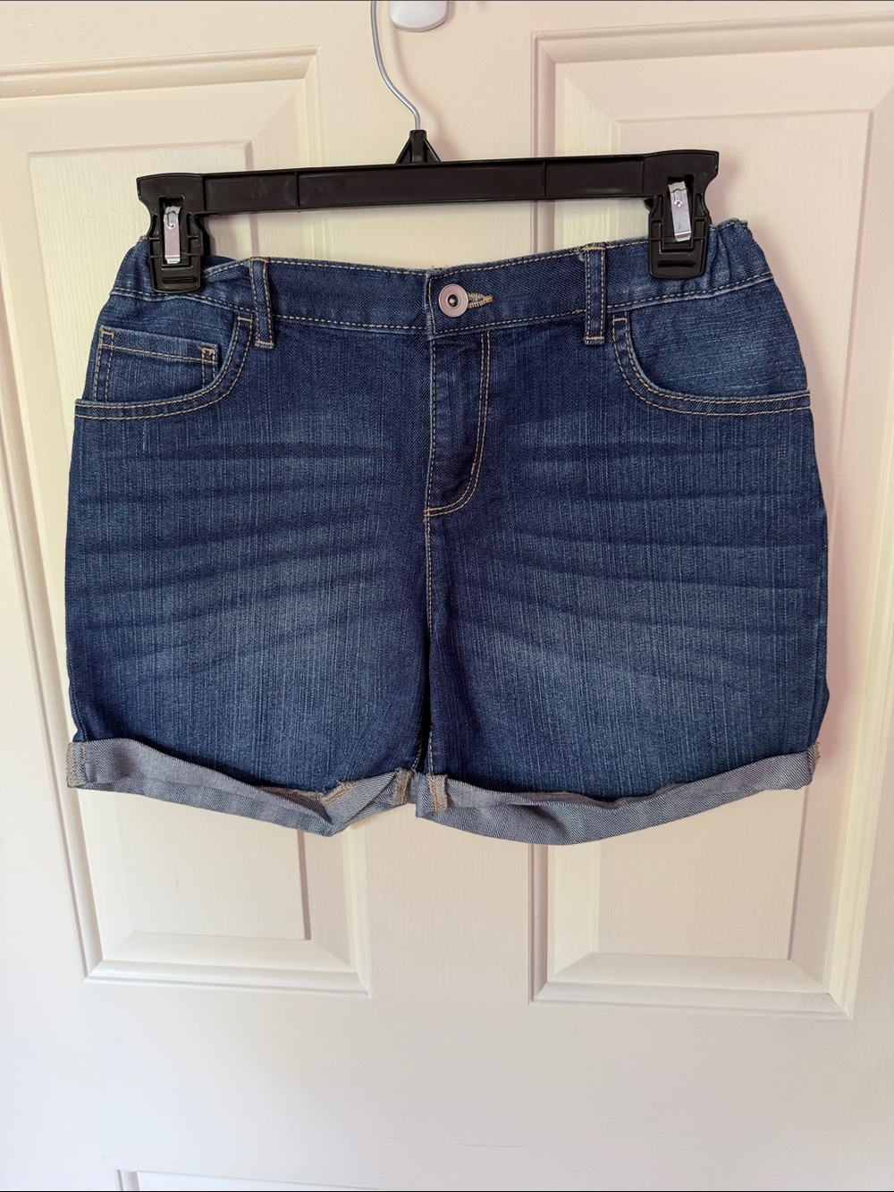 Children's Place Denim Roll-Cuff Girls Shorts - Blue